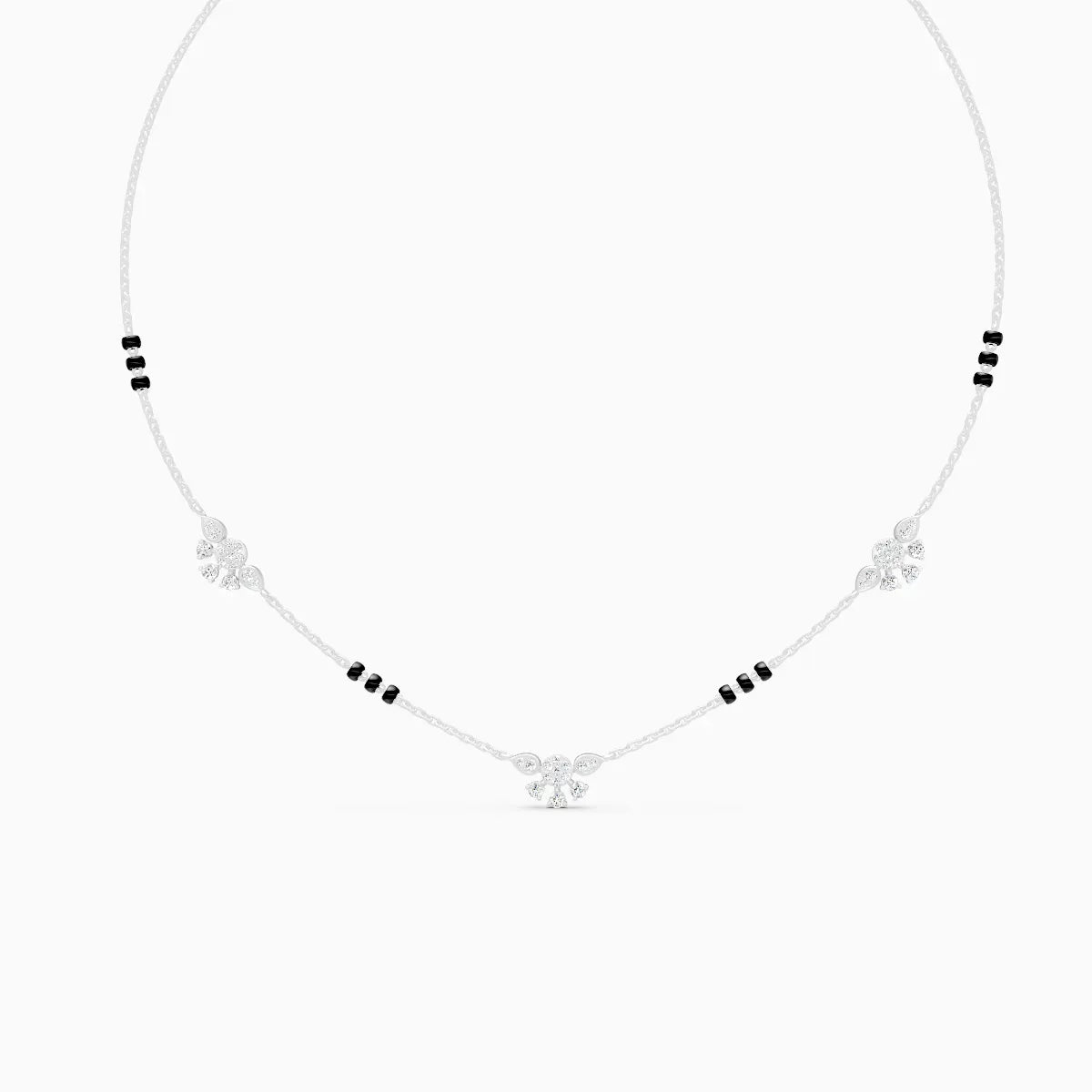 Everyday Floral Charm Small Diamond Mangalsutra