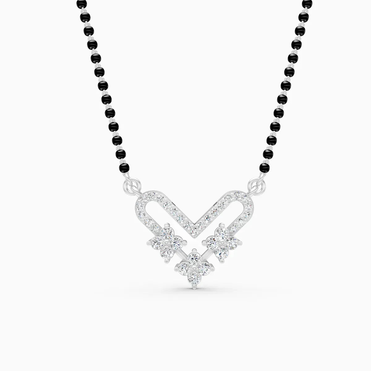 V Shape Lab Grown Diamond Mangalsutra