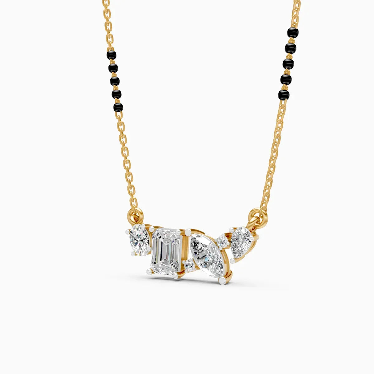 Fancy shape Lab diamond Mangalsutra With chain