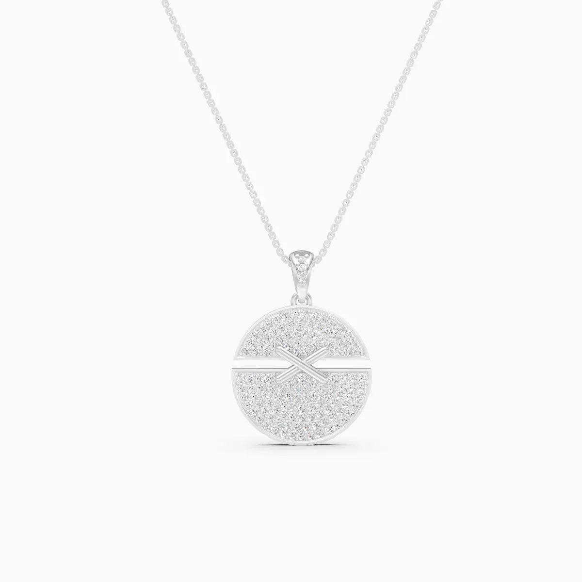 Glamorous Round Cluster Diamond Necklace