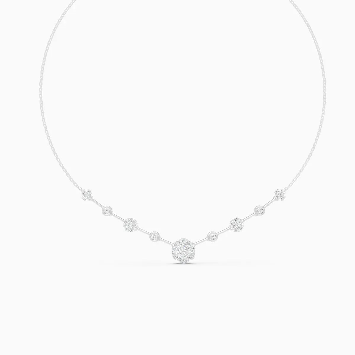 Elongated Round Glow Diamond Necklace
