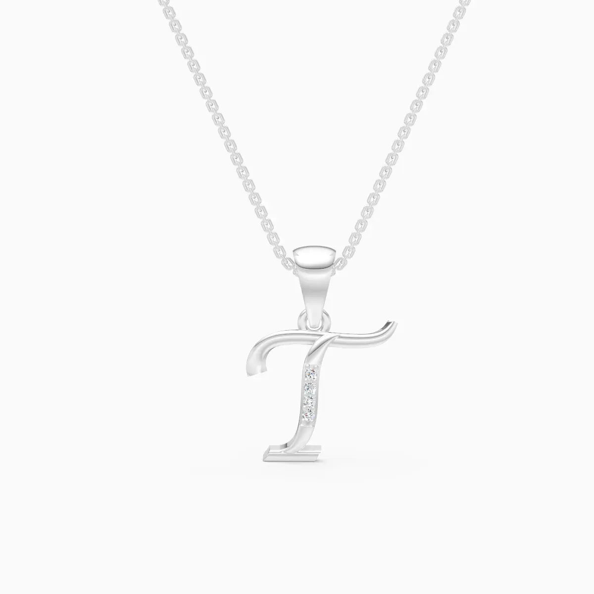 Letter Lab Grown Diamond Gold Pendant