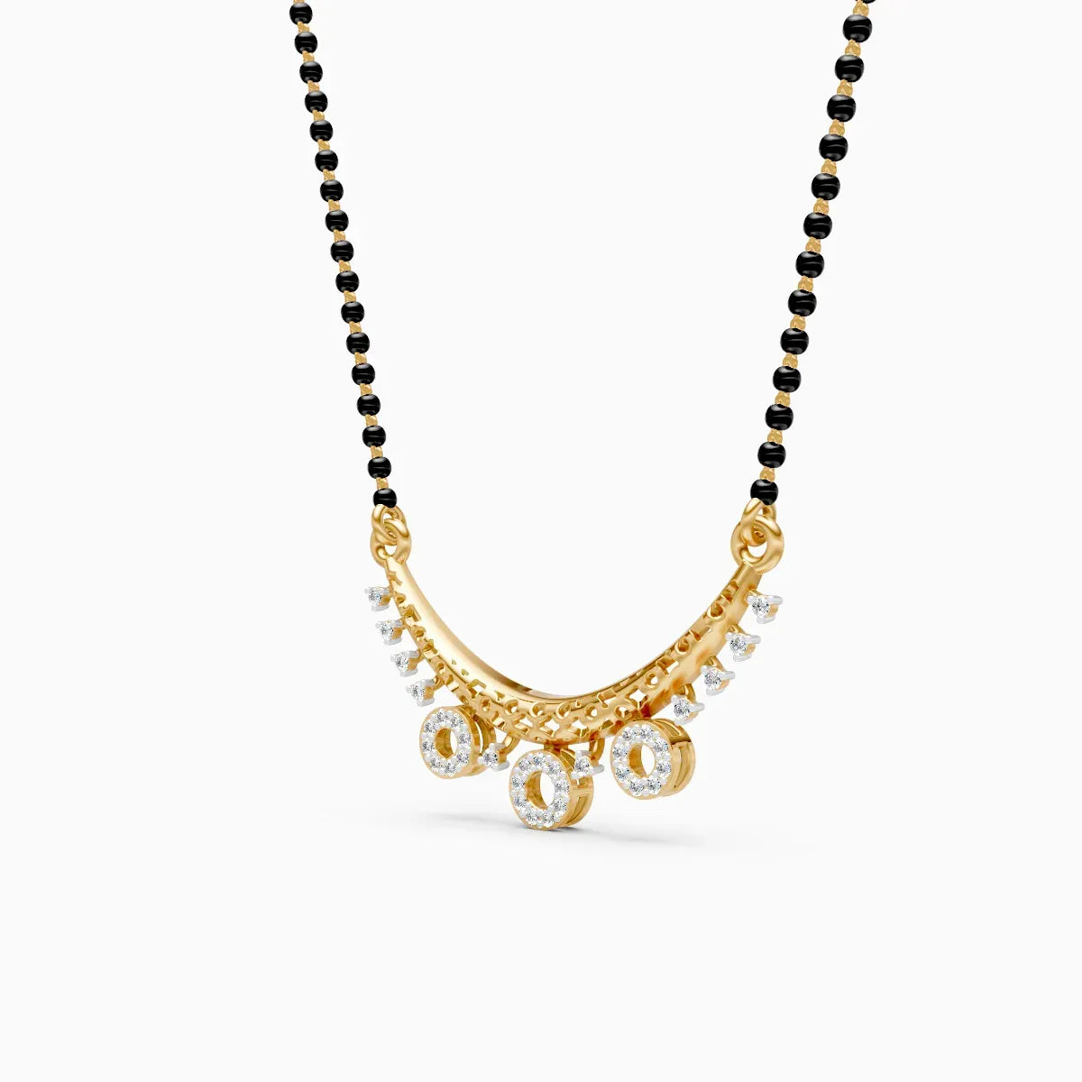 Lab Diamond Mangalsutra with Circular Pendant Accents