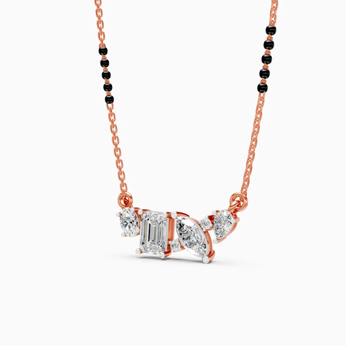 Fancy shape Lab diamond Mangalsutra With chain