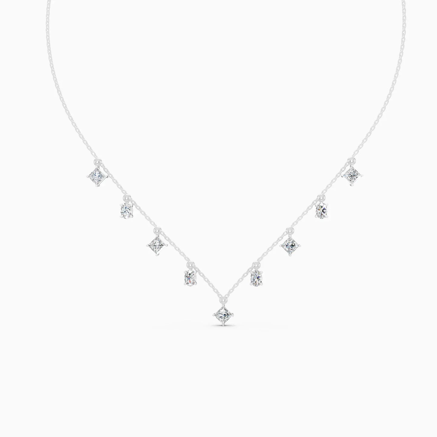 Geometric Radiance Charm Diamond Necklace
