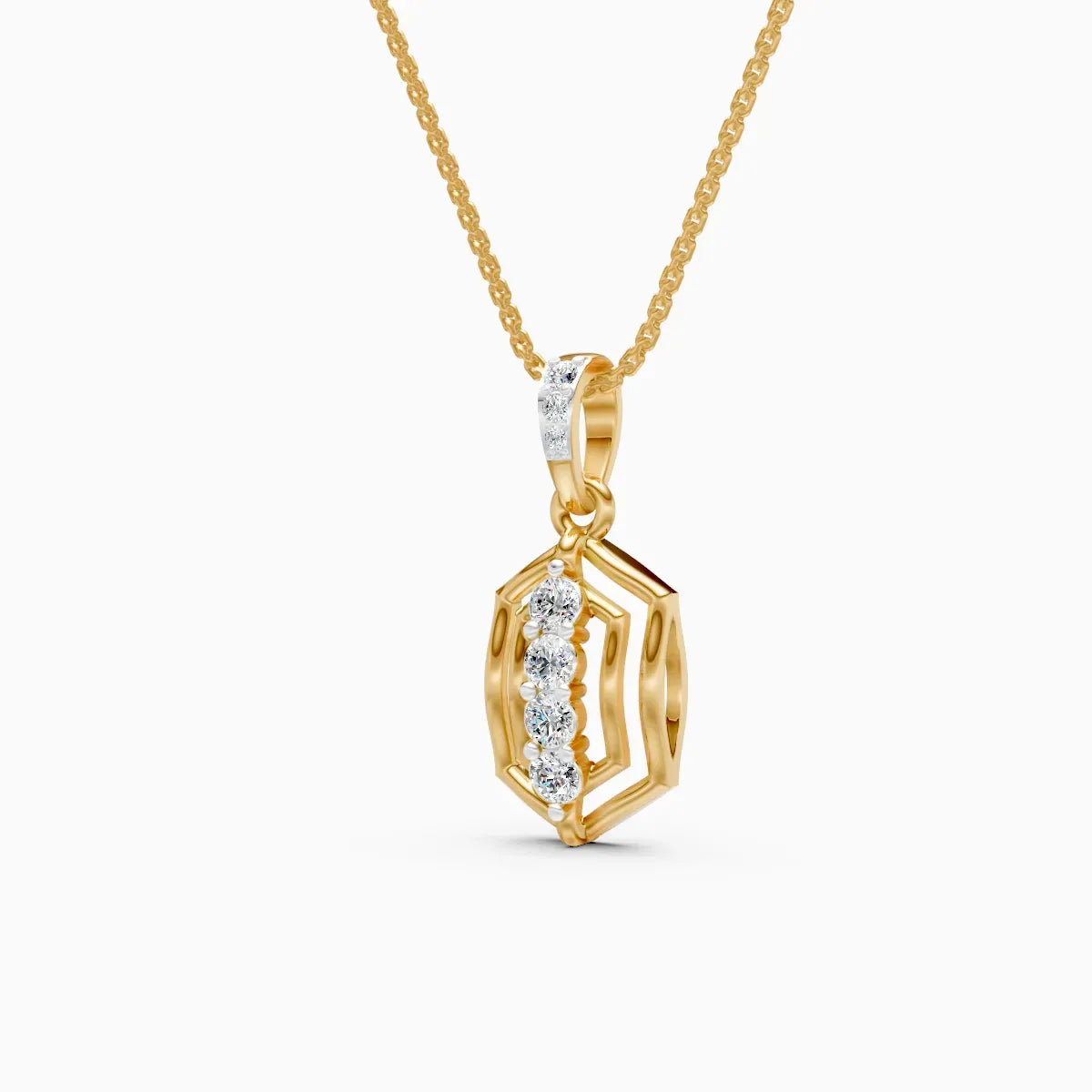 Geometric Diamond Frame Pendant