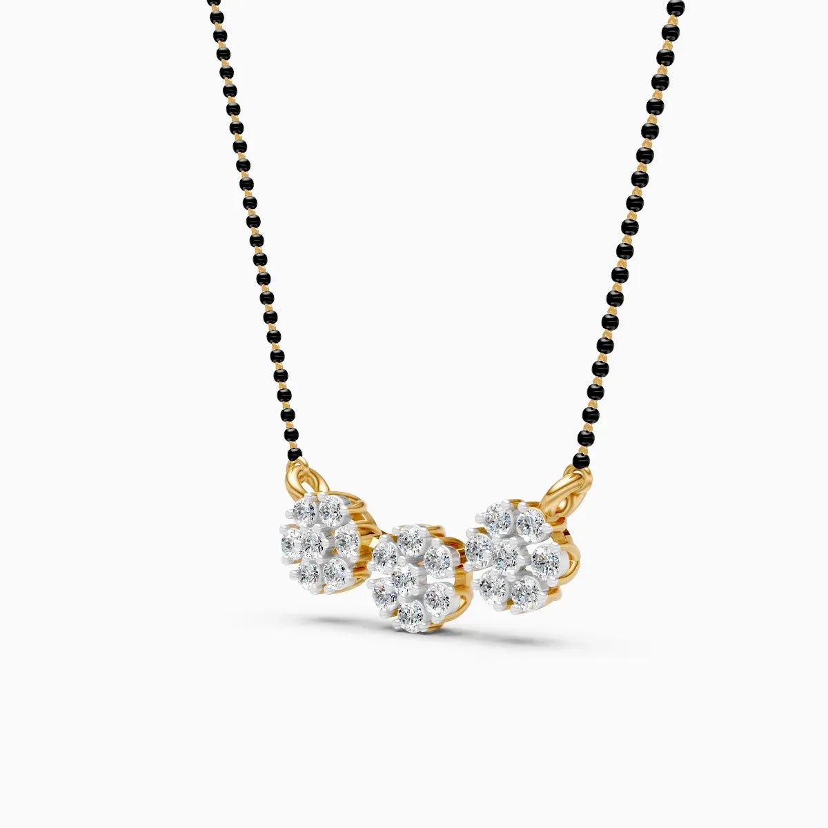 Triple-Flower Lab-Grown Diamond Mangalsutra