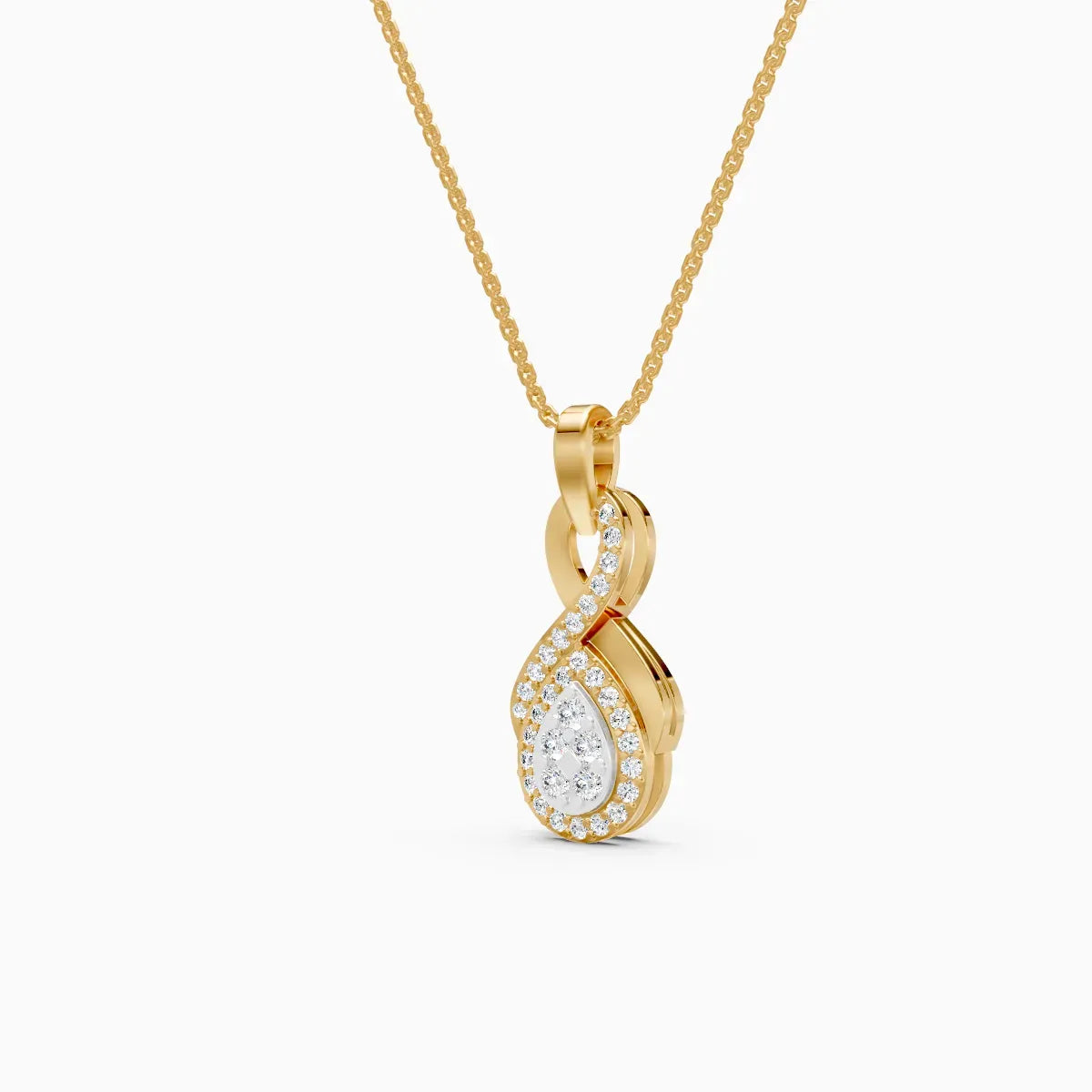 Pear Infinity Style Diamond Pendant