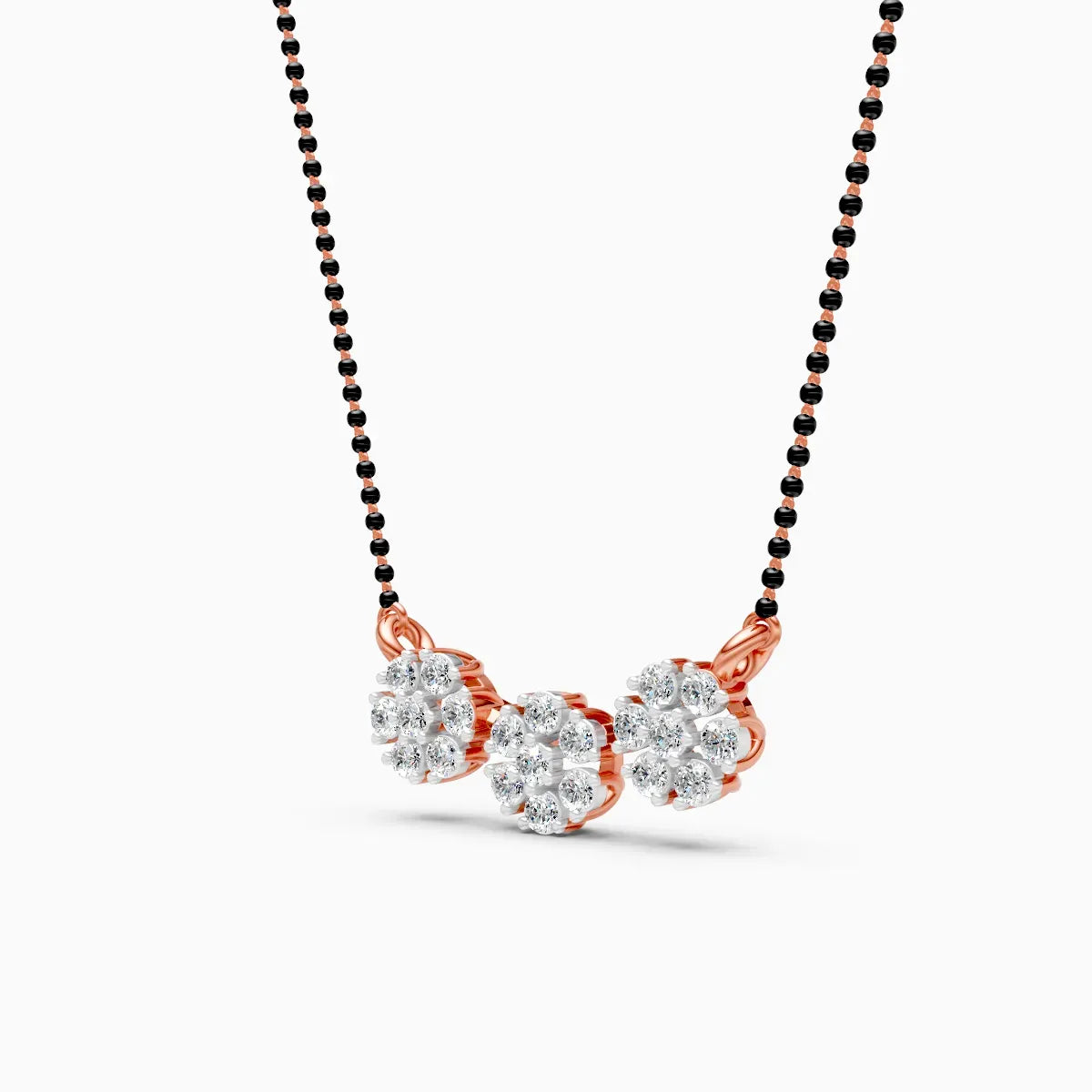 Triple-Flower Lab-Grown Diamond Mangalsutra
