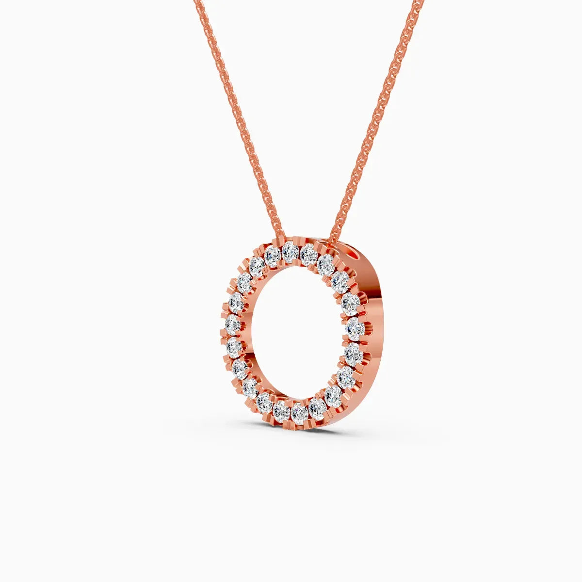 Luxury Lab Diamond Open Circle Necklace