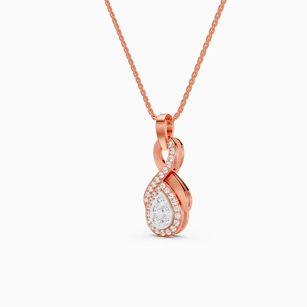 Pear Infinity Style Diamond Pendant