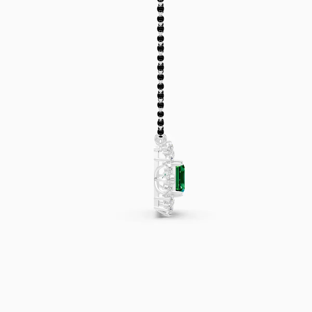 Emerald Floral Halo Pendant