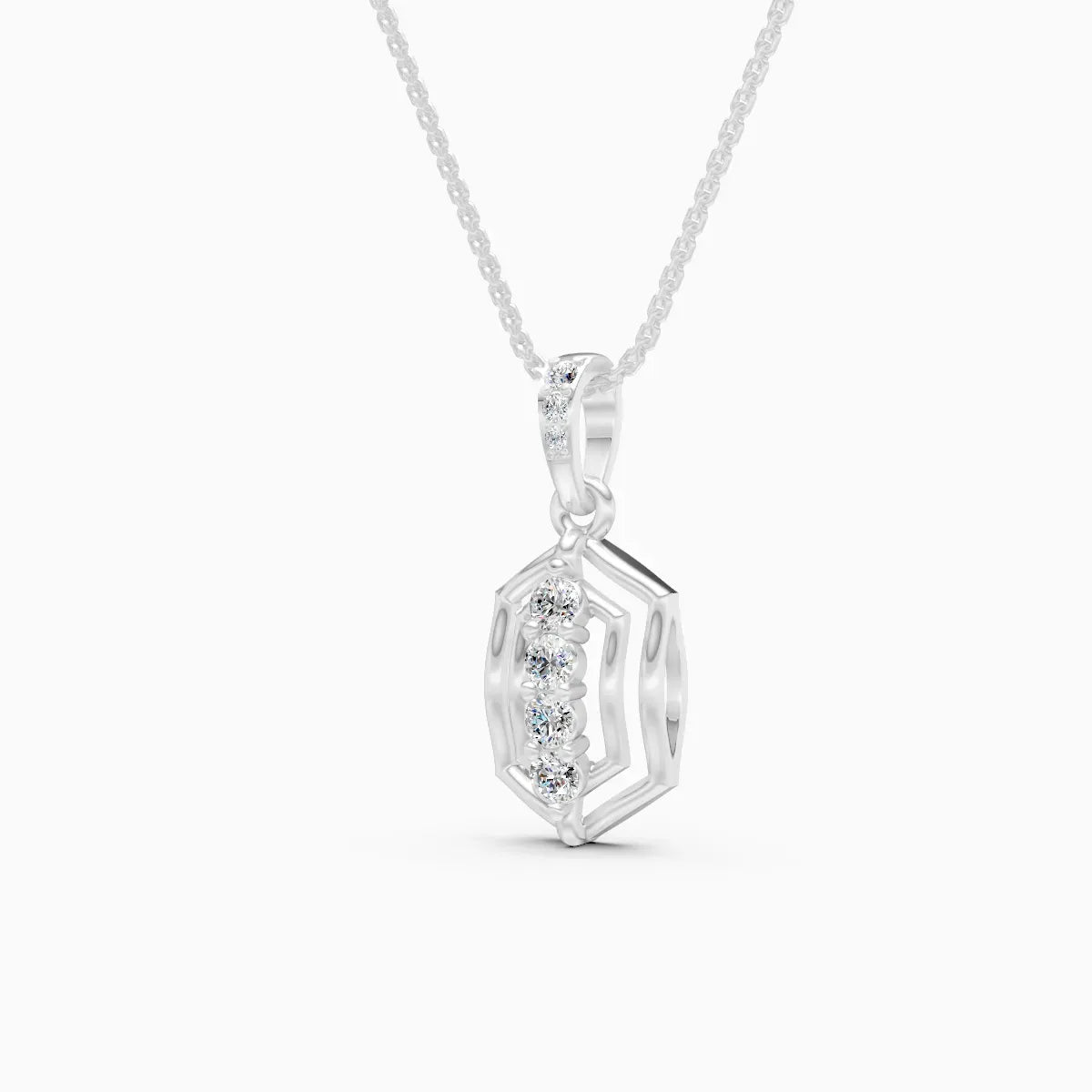 Geometric Diamond Frame Pendant