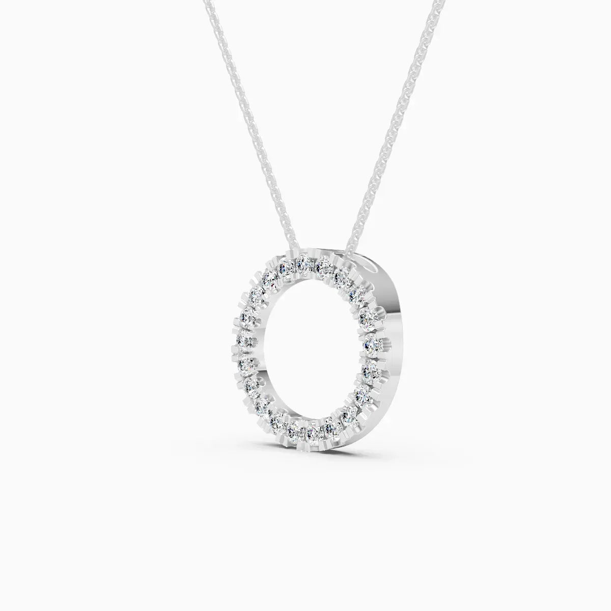 Luxury Lab Diamond Open Circle Necklace