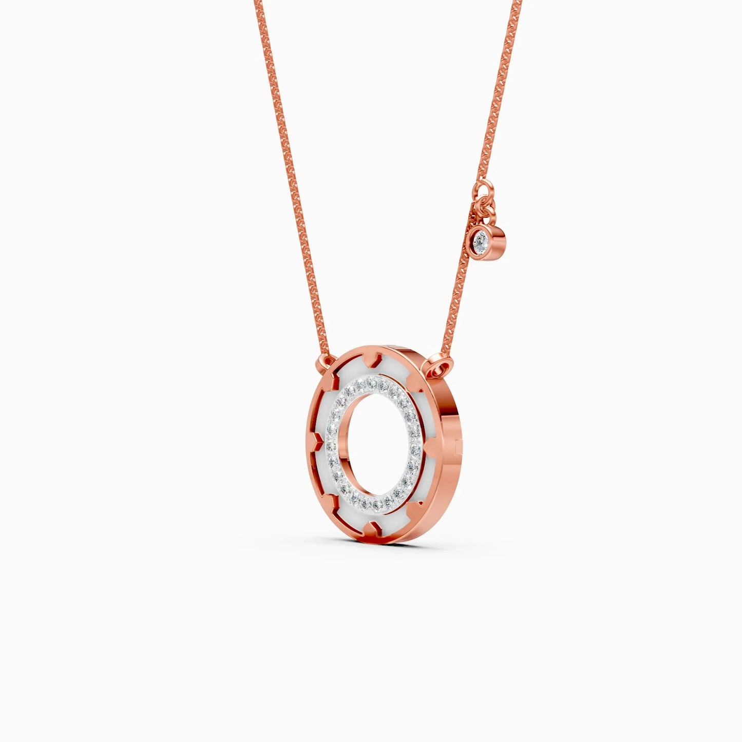 Circle Gold Lab Grown Diamond Necklace