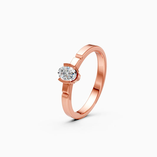 Modern Grip Set Solitaire Diamond Ring