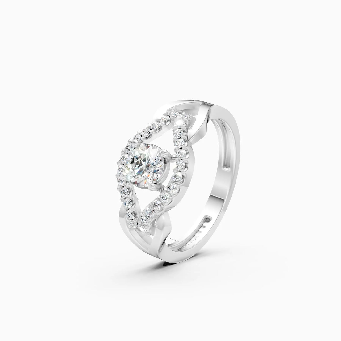 Celeste Spark Halo Solitaire Ring