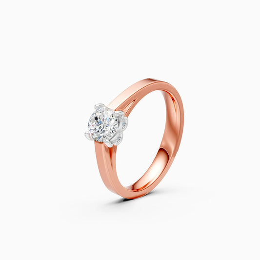 Dainty Round Cut Lab Grown Diamond Solitaire Ring