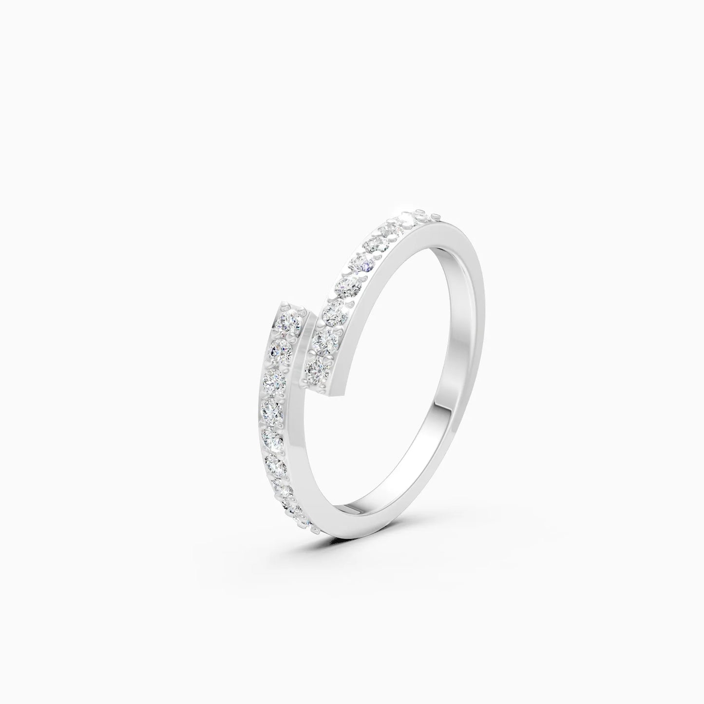 Double Row Diamond Band Ring in Rose Gold