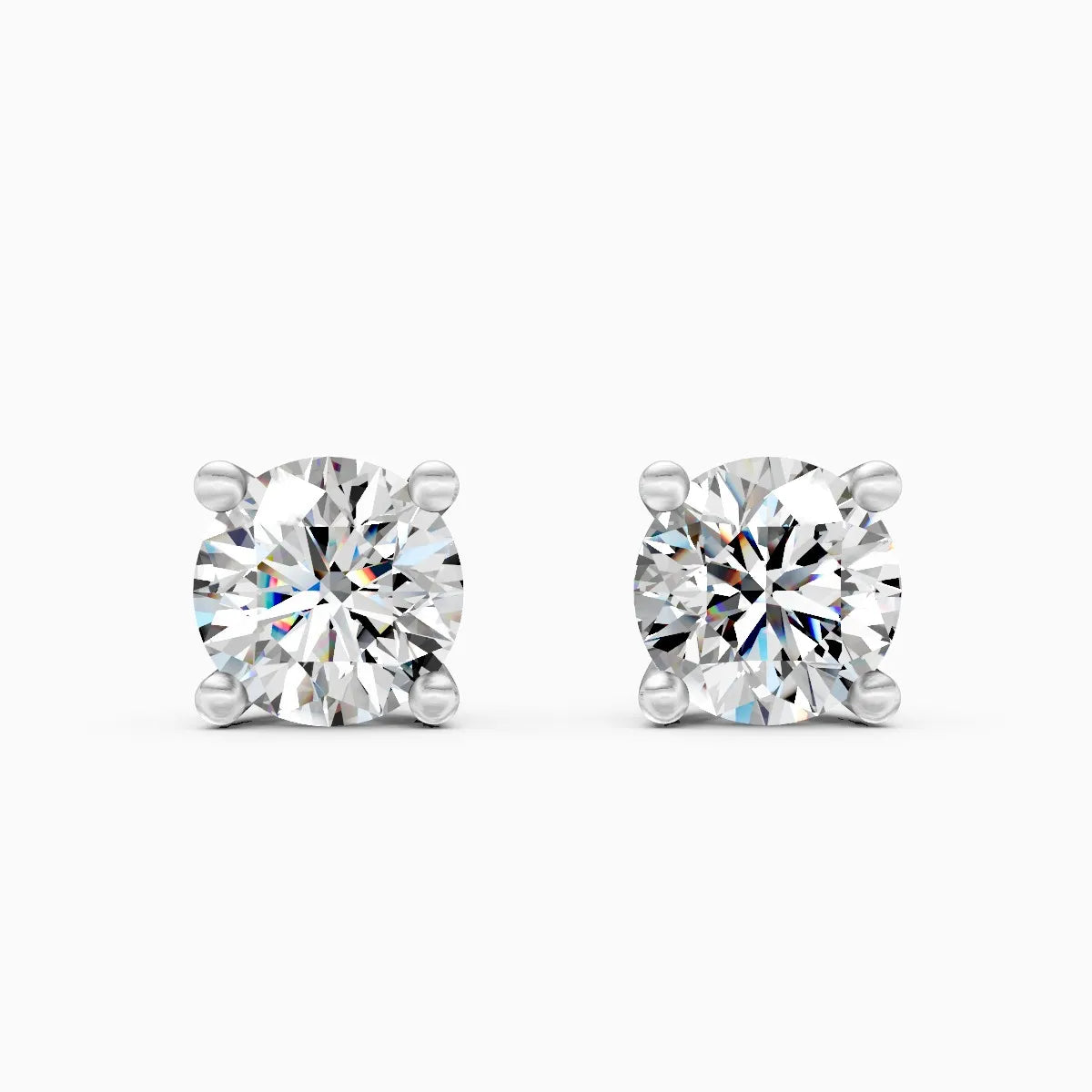 Minimal Solitaire Lab Grown Diamond Stud Earrings
