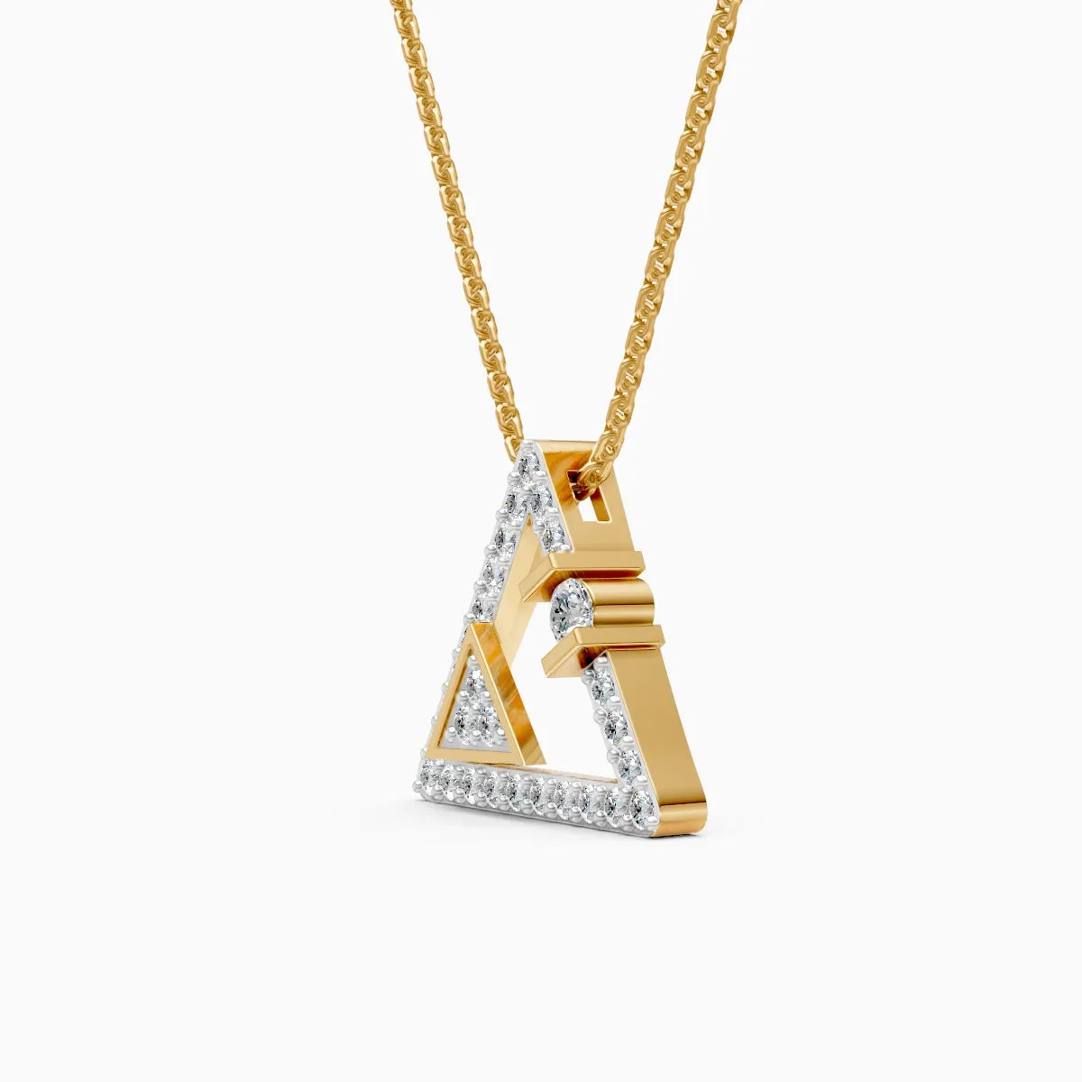 Modern Triangle Lab Grown Diamond Pendant