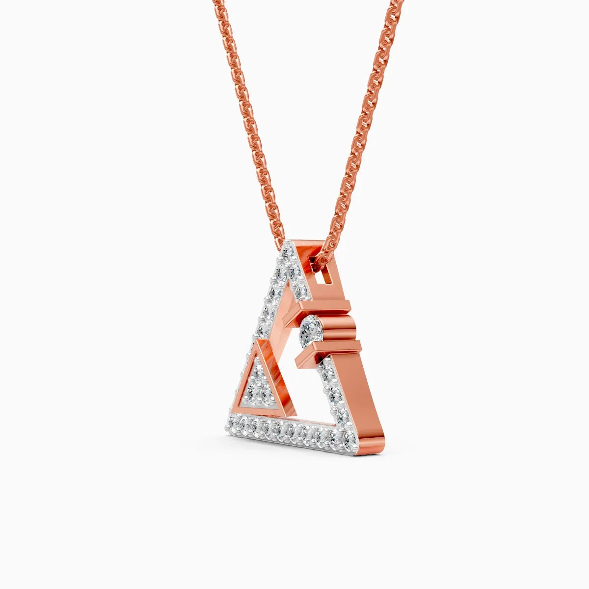 Modern Triangle Lab Grown Diamond Pendant