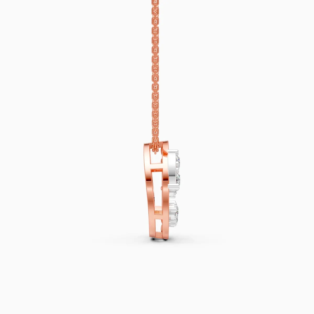 Open Circle Round Shape Diamond Pendant