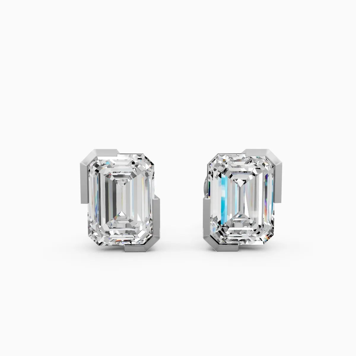 Emerald-Cut Solitaire Lab-Grown Diamond Stud Earrings