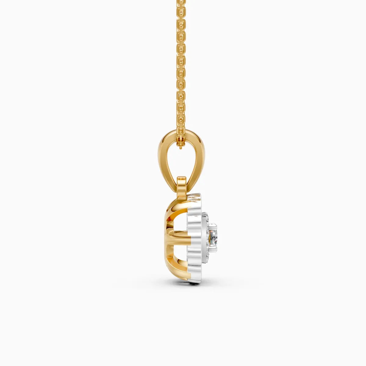 Square Shaped Double Halo Diamond Pendant