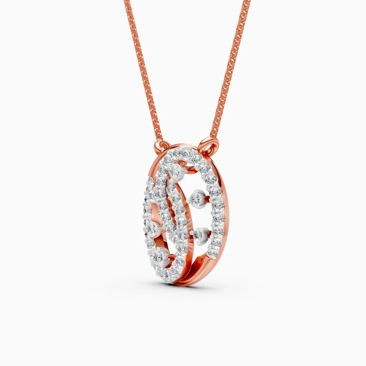 Modern Circle Pendant with Lab Grown Diamonds