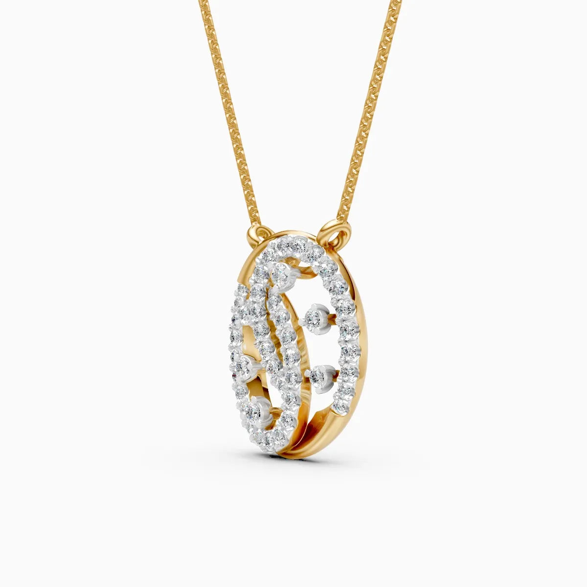 Modern Circle Pendant with Lab Grown Diamonds