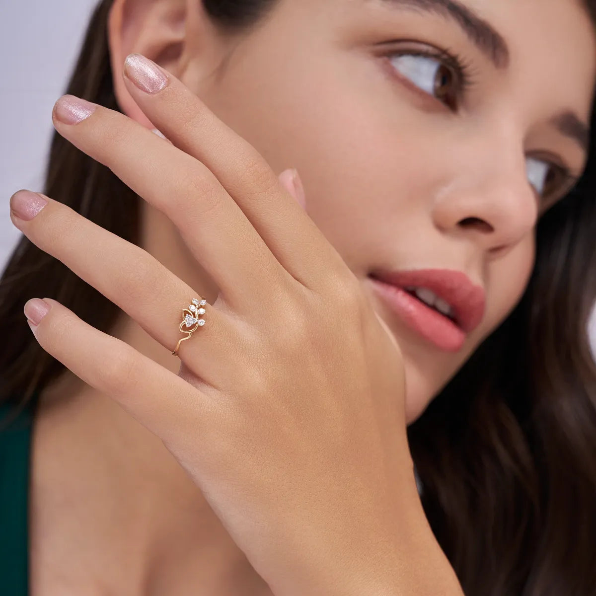 Floral Cluster Diamond Ring