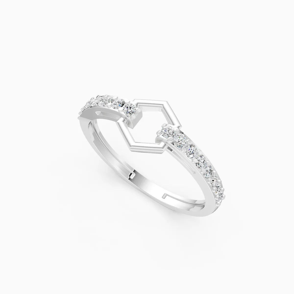 Modern Hex Link Ring