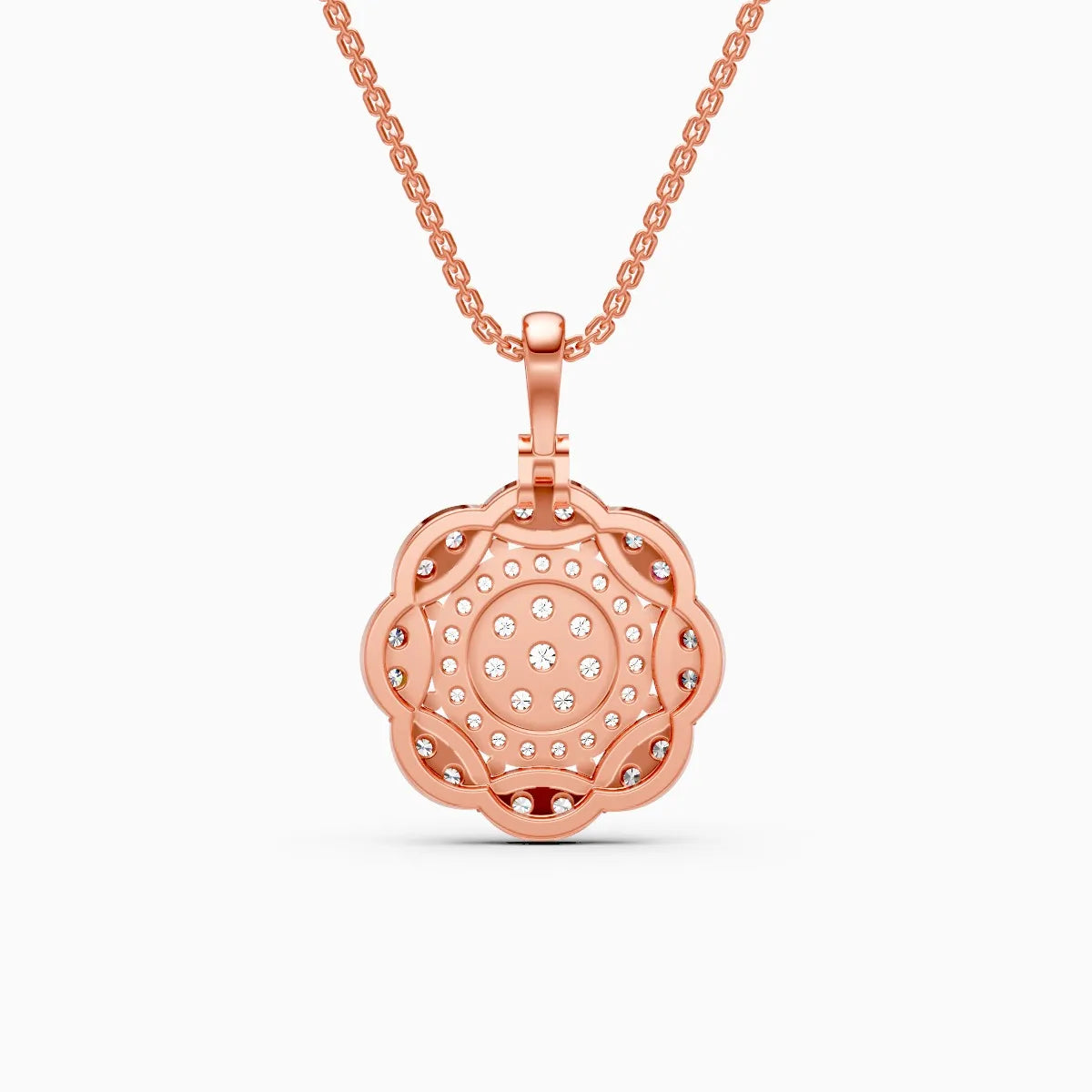 Latest Floral Style Diamond Halo Pendant