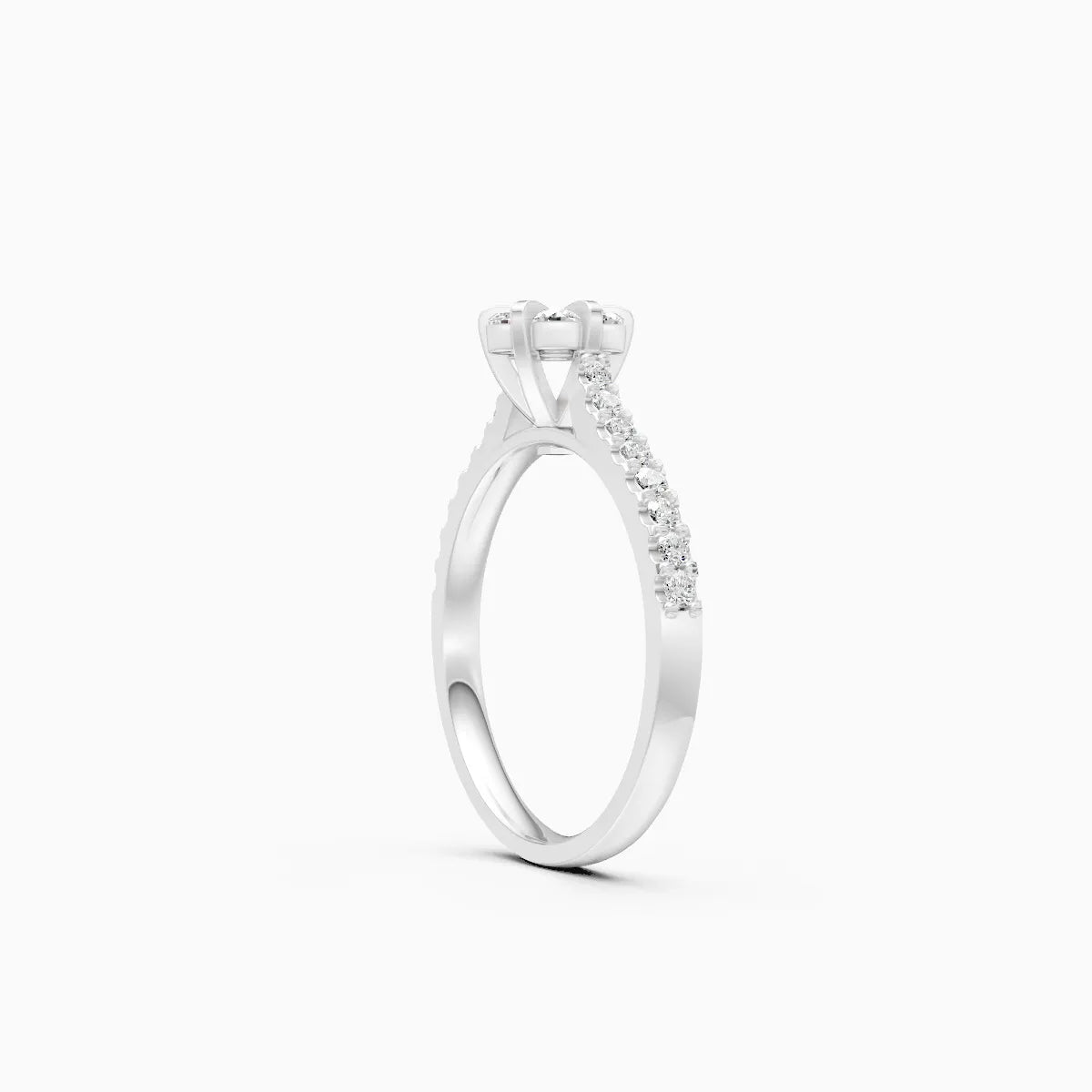 Center Blossom Mini Diamond Ring