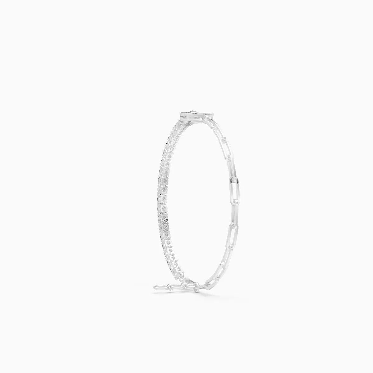 Stylish Link and Loop Diamond Bracelet