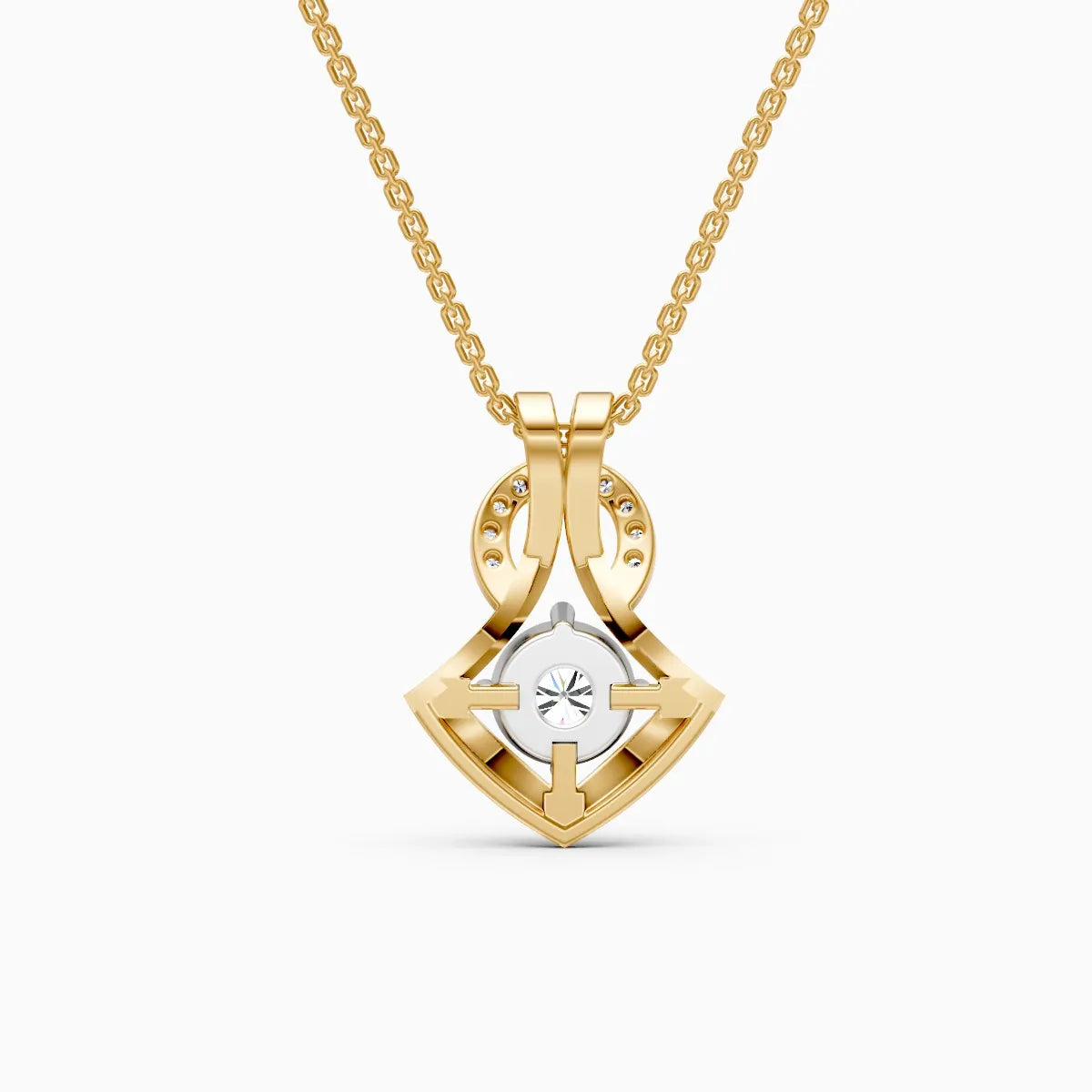 Modern Elegance Lab Diamond Pendant in 14K Gold