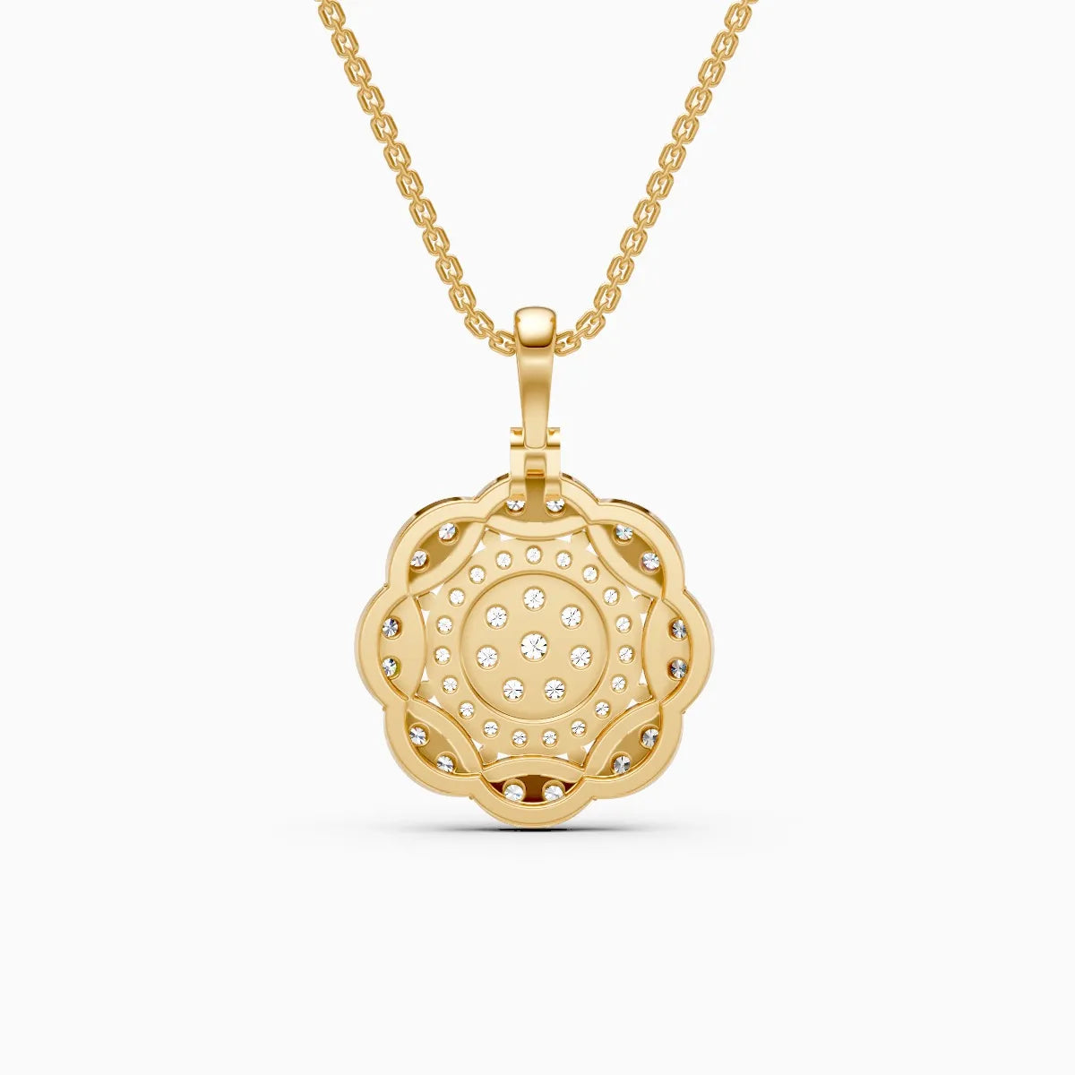 Latest Floral Style Diamond Halo Pendant