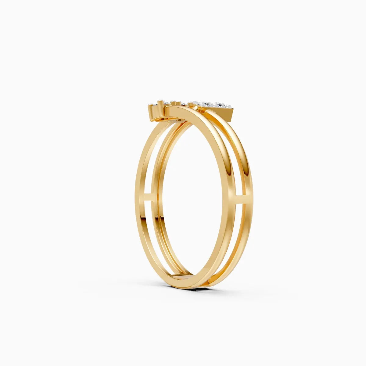 Double Bar Diamond Ring