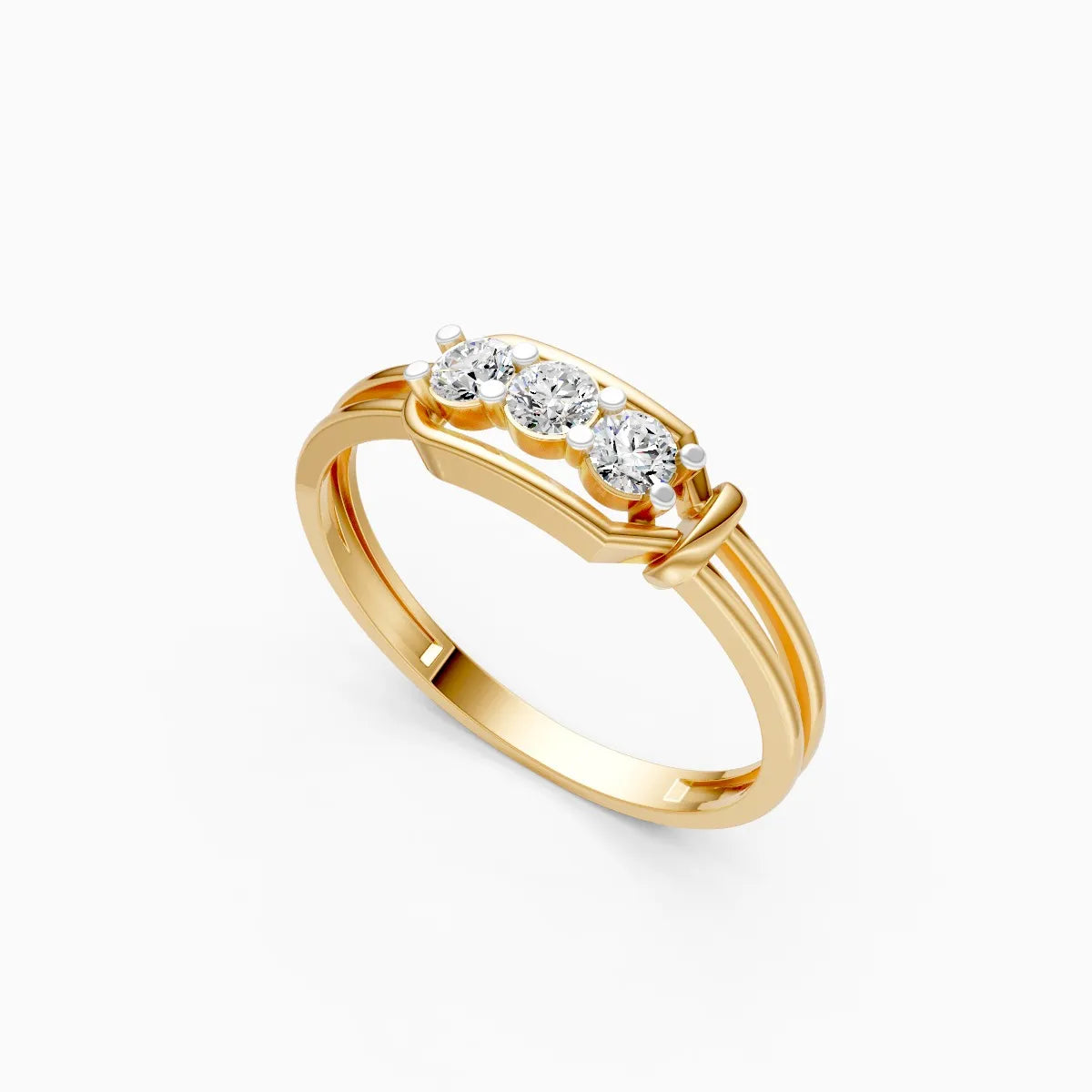 Three Diamond Bar Ring