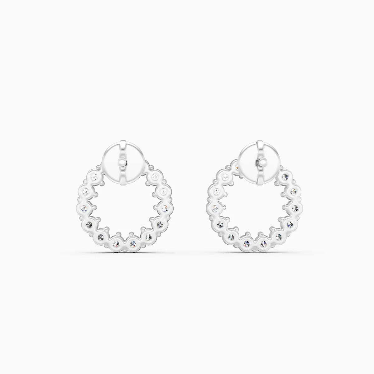 Circle Halo Lab Grown Diamond Earrings