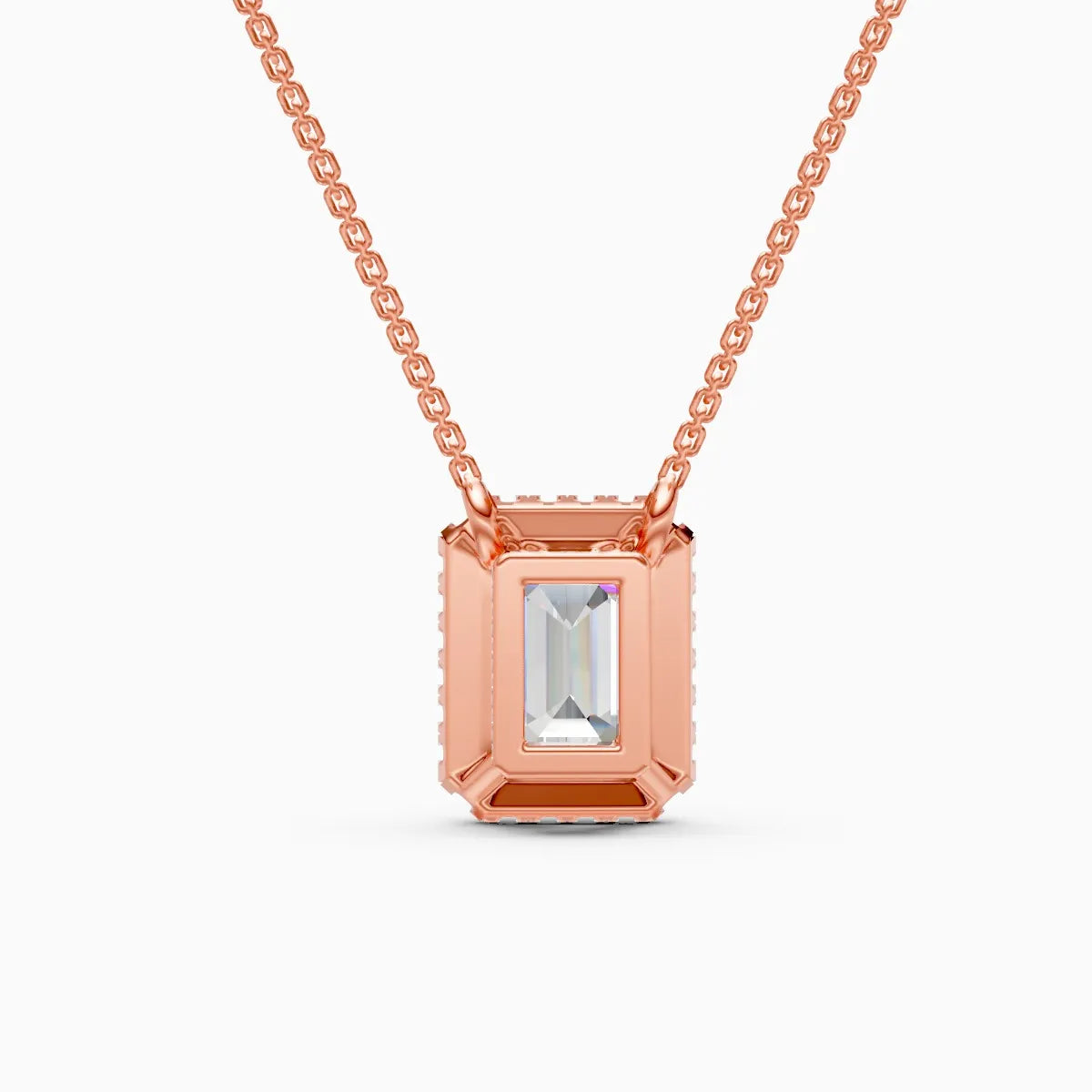 Emerald Halo Solitaire Lab Diamond Pendant