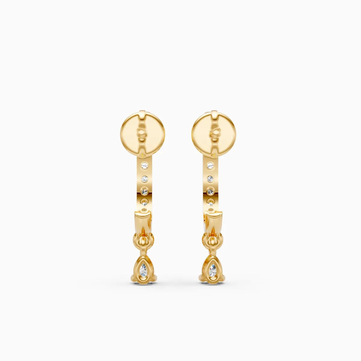 Pear Drop Lab Grown Diamond Huggie Earrings