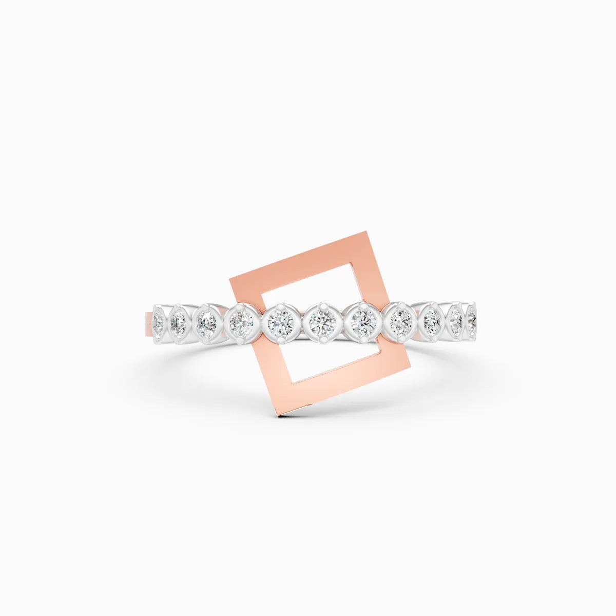 Geometric Diamond Bar Ring