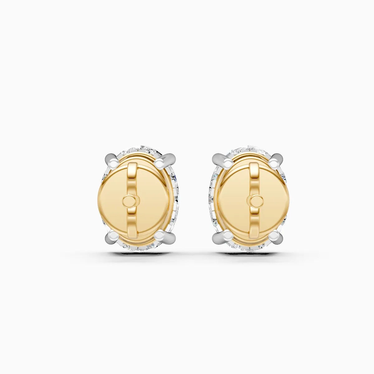 Trendy Oval-Solitaire With Mini Diamond Stud