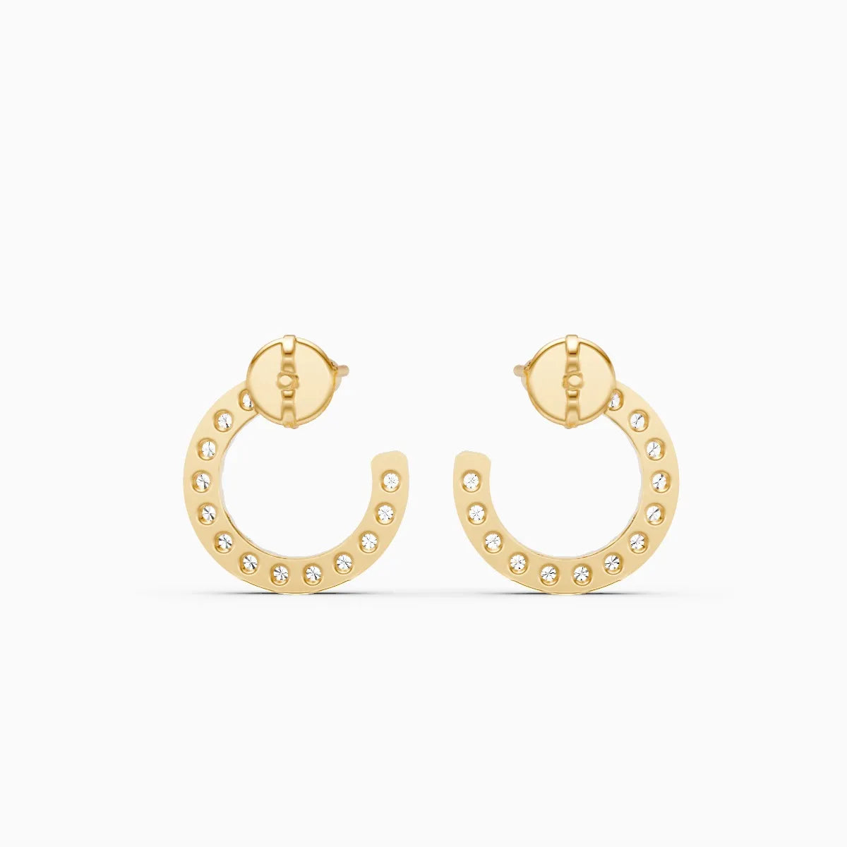 Diamond Crescent Stud Earrings with Sparkle