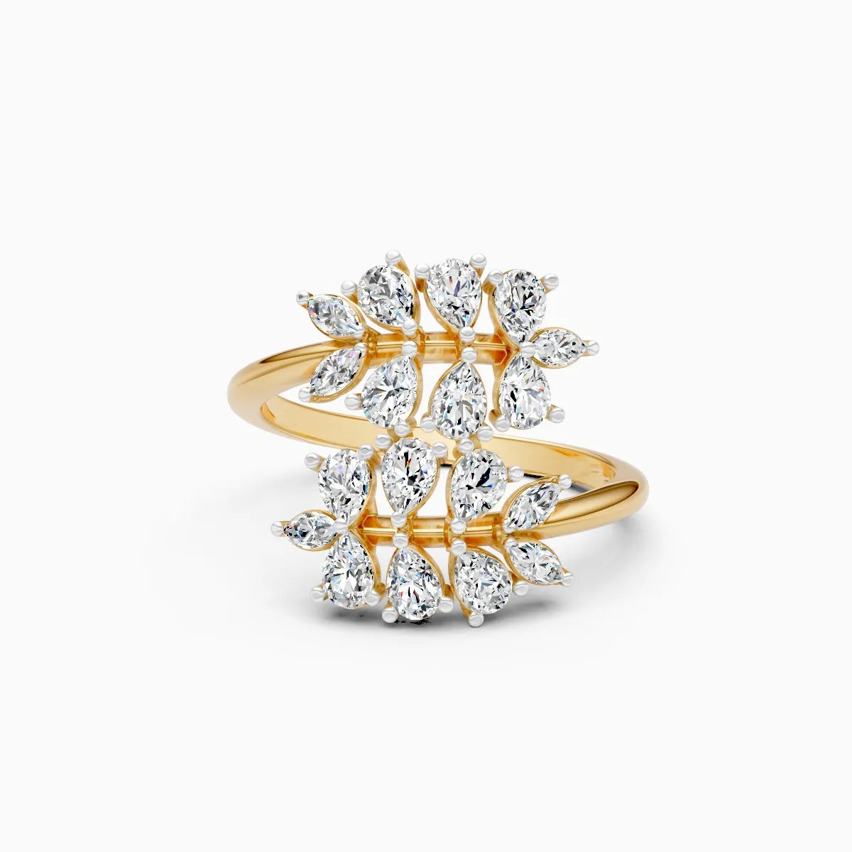 Leaf Style Diamond Cluster Ring