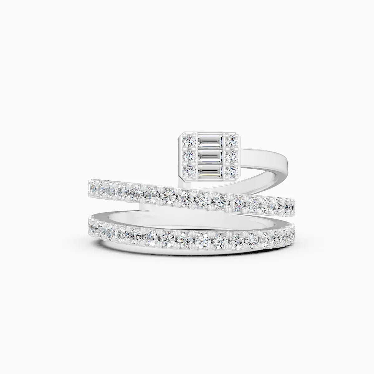 Minimal Line Baguette Center Diamond Ring