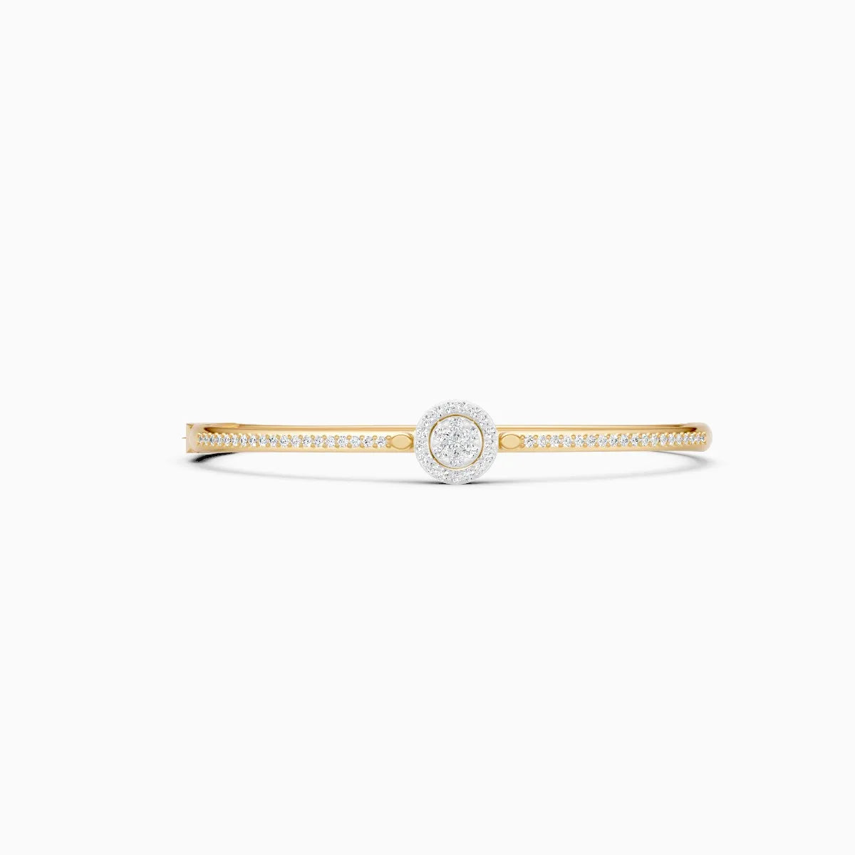 Sleek Diamond Band Bracelet Featuring Central Solitaire
