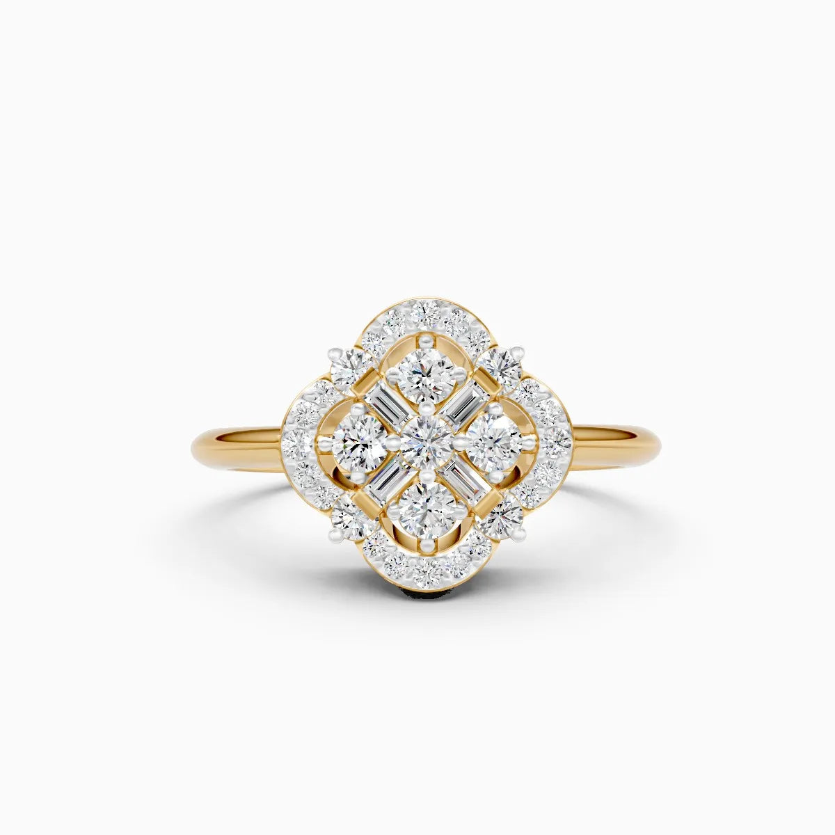 Royal Cluster Twilight Glow Lattice Ring